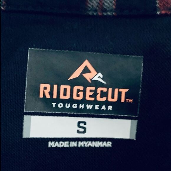 Ridgecut Toughwear Flannel Shirt Black/Gray & Red Plaid Size Small - Picture 8 of 9